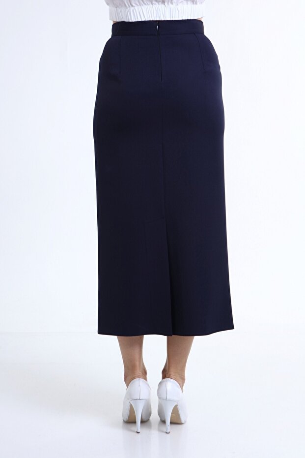 Fusta creion lungă bleumarin - 4