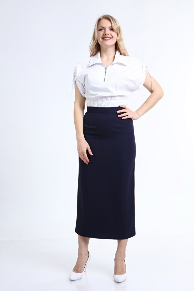 Fusta creion lungă bleumarin - 5