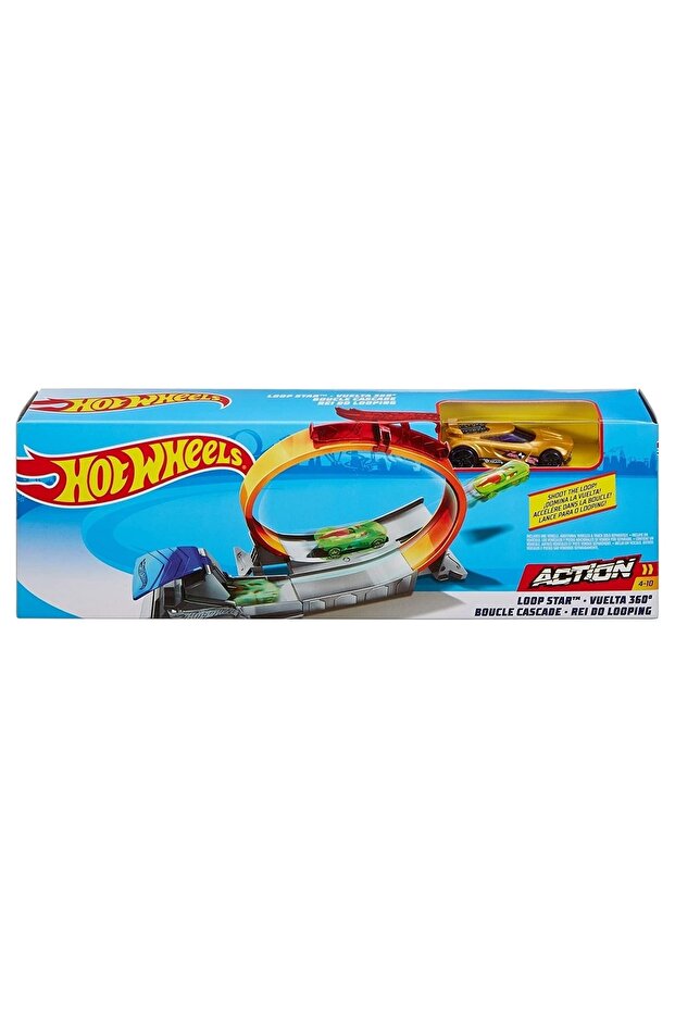 مجموعة ألعاب Hotwheels Action Set من Launch Ramp، مجموعة ألعاب سيارات ذات مسار دائري، مجموعة حلقات ستار