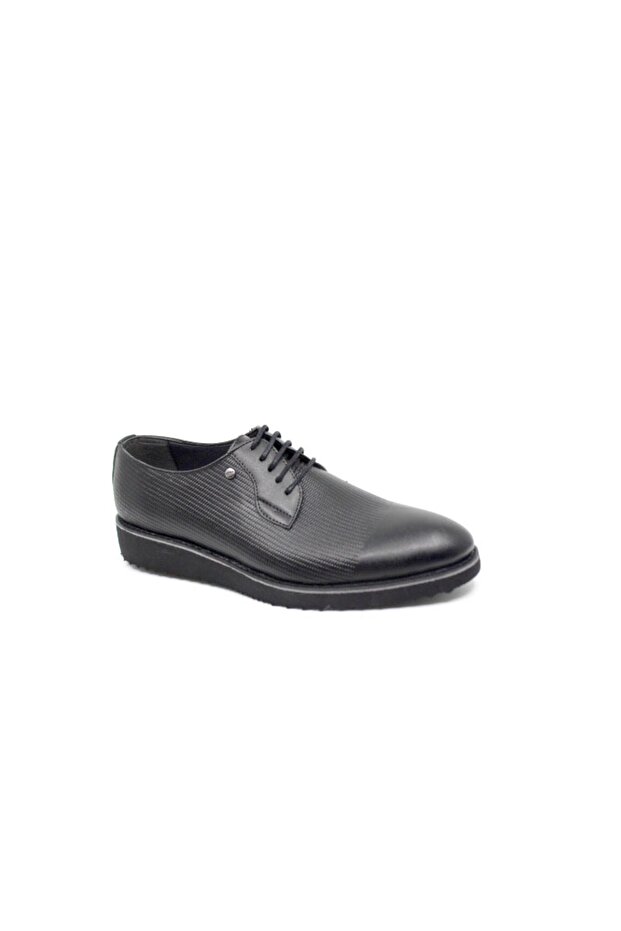 605 Men's Black Faux Leather Lace-Up Shoes