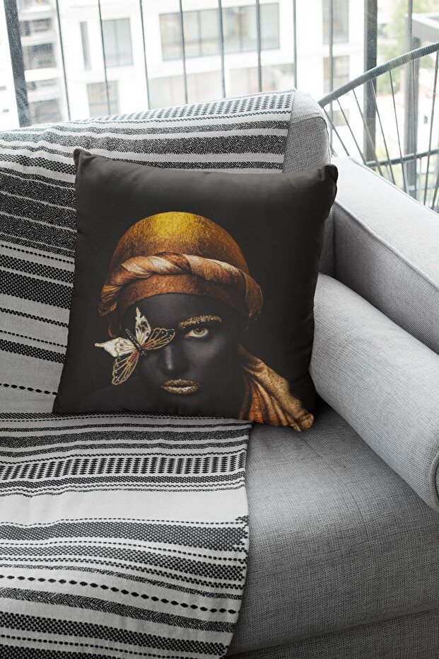 43x43cm Thai Feather Upholstery Premium Fabric Decorative Double Sided Arabian Girl Throw Pillow Pillow Case Krl129