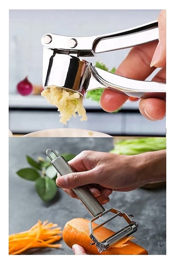 Stainless Steel Garlic Crusher And Julienne Peeler Vegetable Fruit Peeler