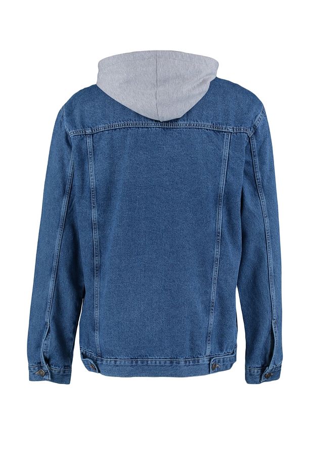 İndigo %100 Pamuk Regular Fit Örme Kapüşonlu Denim Ceket TMNAW23CE00019 - 6