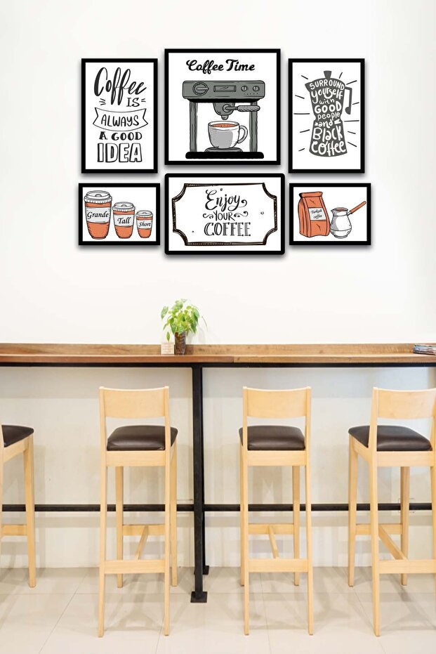 6 Parça Coffee Time Mdf Tablo Seti - 4