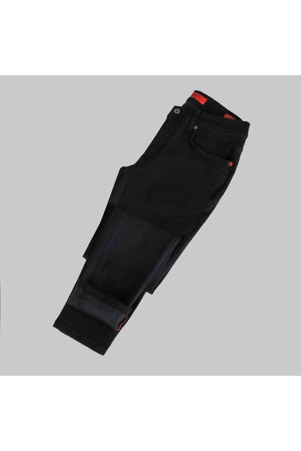 Interview Midas Siyah Dokuma Slim Fit Denim Pantolon - 3