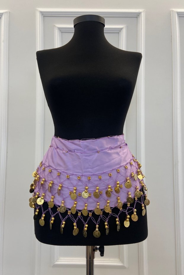 Lilac Shakira Belly Dancer Dance Belt with Sequin Bells Henna Play Entertainment Bridesmaid Wedding Shakira Belt