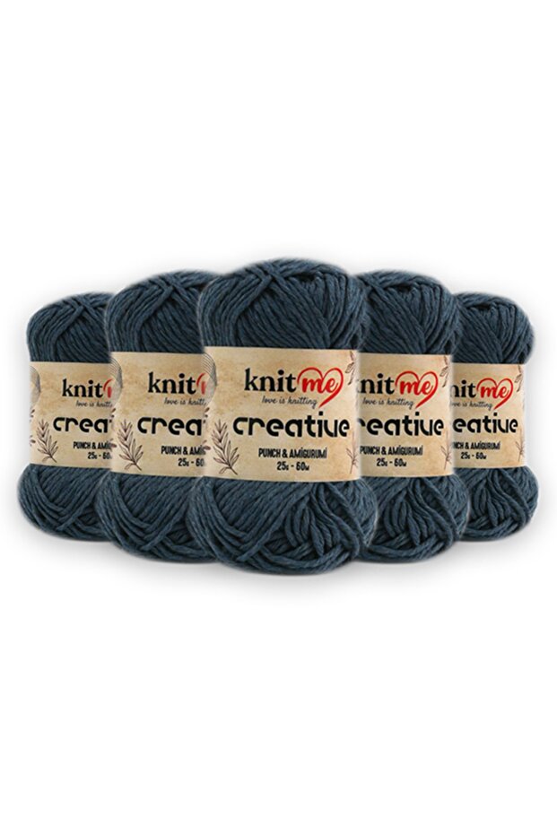 Creative 25 Gr 5 Pack 100% Cotton Amigurumi Punch Hand Knitting Yarn Taka Yarn (1037)