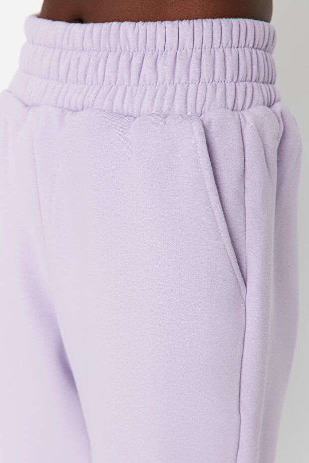 Lila Basic Jogger Dicke Fleece Strick Jogginghose TWOAW21EA0010 - 11