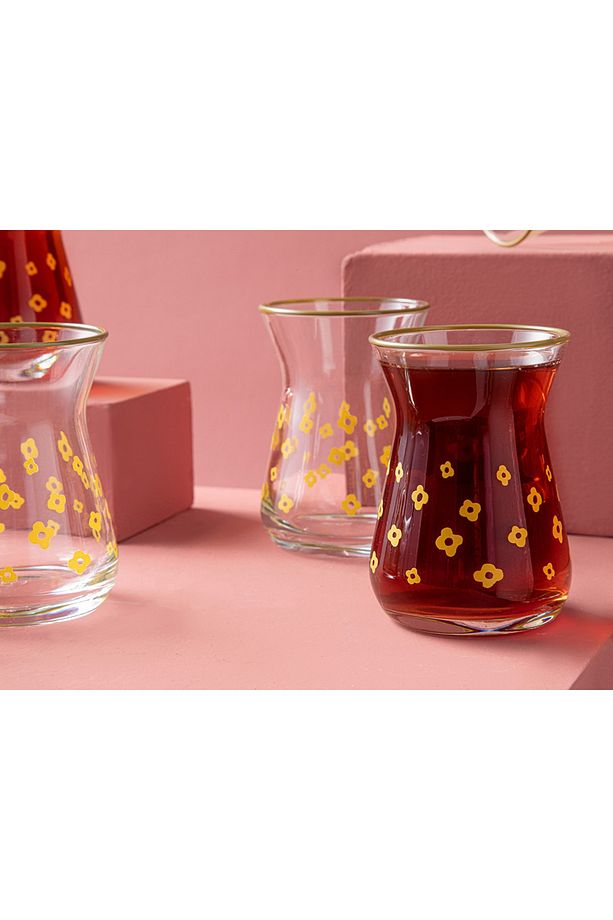 Fiore Cam 6'lı Çay Bardağı 130 Ml Sarı - 3