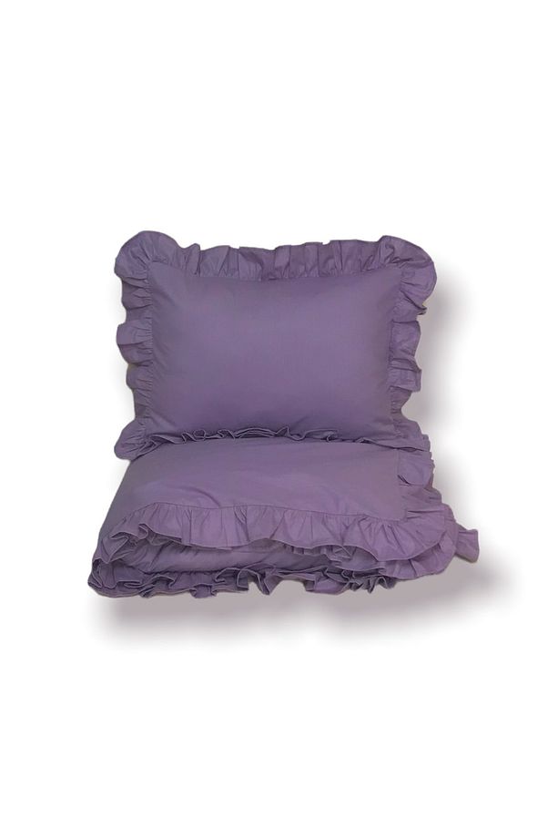 Fırfırlı Nevresim Takımı Lilac Tek Kişilik 2 Parça 160 X 220 Cm - 1