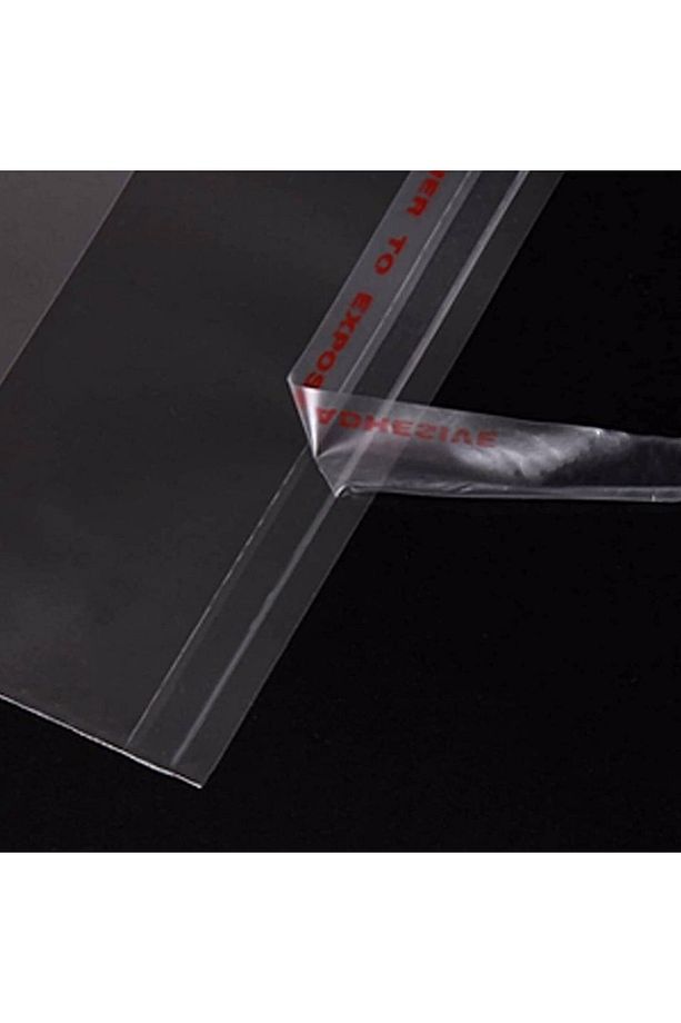 150 Adet 12x15 5 Şeffaf Bantlı Opp Jelatin Poşet ,yapışkanlı Torba 12*20 Jelatin Poşet - 4