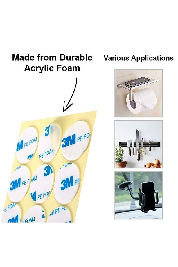 40 Adet Yuvarlak Kesimli Çift Taraflı Köpük Bant 30 Mm Çap - 3m Yapışkanlı - 5