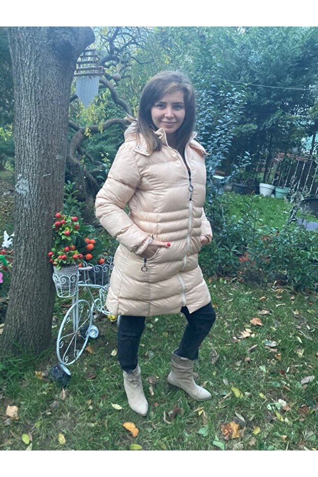 Cotton Inside - Waterproof Outer Fabric - Hooded - Slim Fit Women's Coat