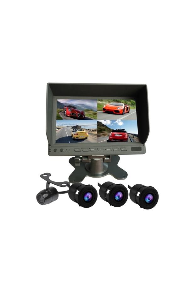 7" Kayıtsız Monitör 4 Kameralı Ekranı 4'e Bölebilir Okul - 1