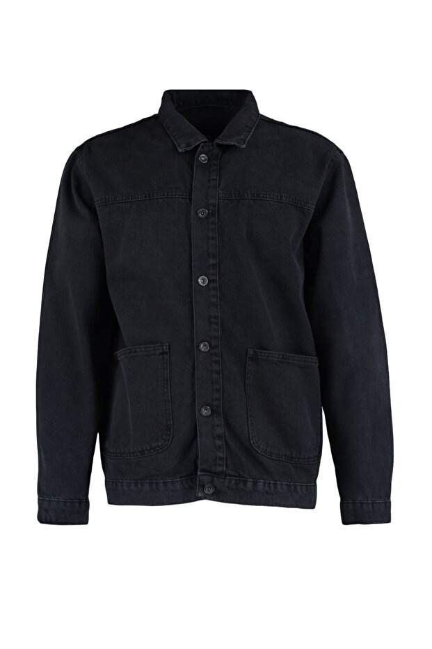 Antrasit Regular Fit Denim Kot Ceket TMNAW23CE00011 - 6
