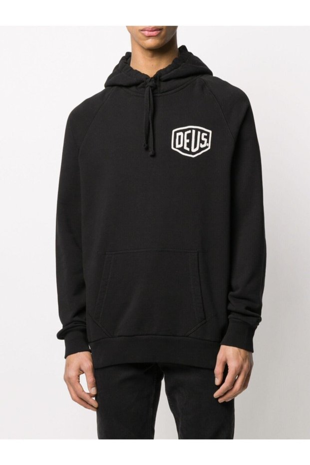 Tokyo Oversize Hooded Winter Kangaroo Pocket Cotton Black Color Sweatshirt