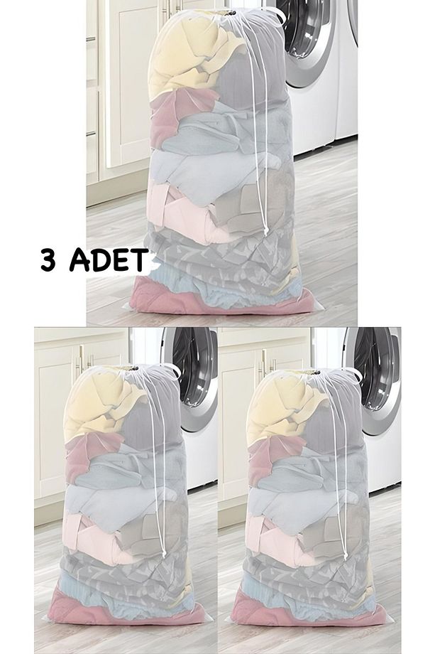 3 Adet Lüx Büyük 60x80 Perde Ve Çamaşır Yıkama Filesi - 1