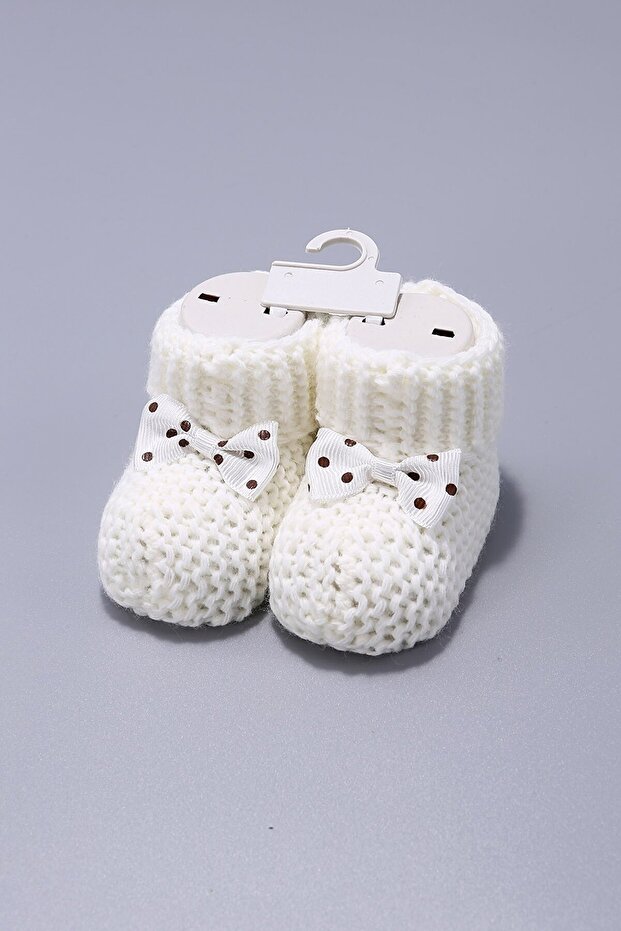 Baby Ribbon Knitted Booties