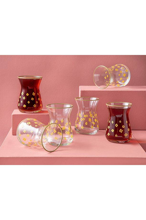 Fiore Cam 6'lı Çay Bardağı 130 Ml Sarı - 1