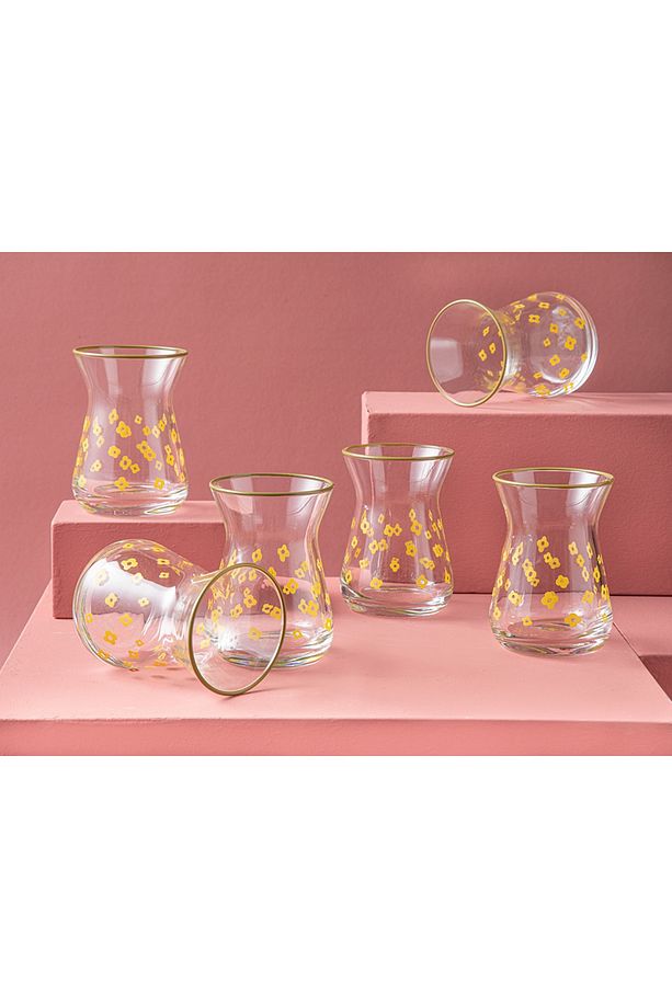 Fiore Cam 6'lı Çay Bardağı 130 Ml Sarı - 2