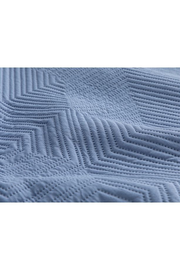 Modern Motion Tek Kişilik Çift Taraflı Yatak Örtüsü 160x220 Cm Mavi - 3
