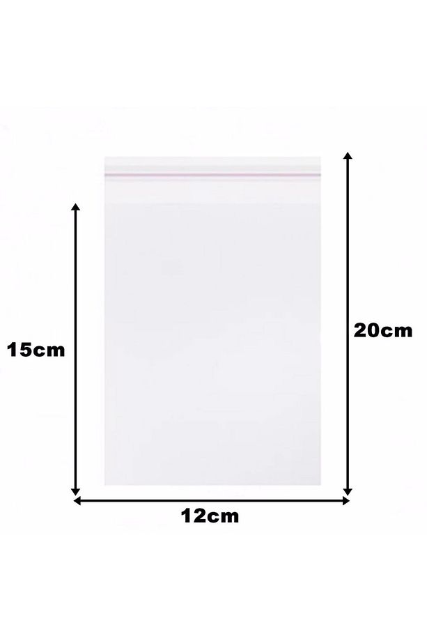 150 Adet 12x15 5 Şeffaf Bantlı Opp Jelatin Poşet ,yapışkanlı Torba 12*20 Jelatin Poşet - 5