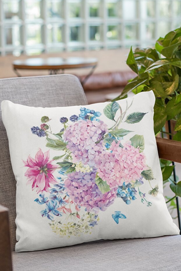 43x43cm Thai Feather Woven Premium Fabric Double Sided Throw Pillow Pillow Case Floral Krl164
