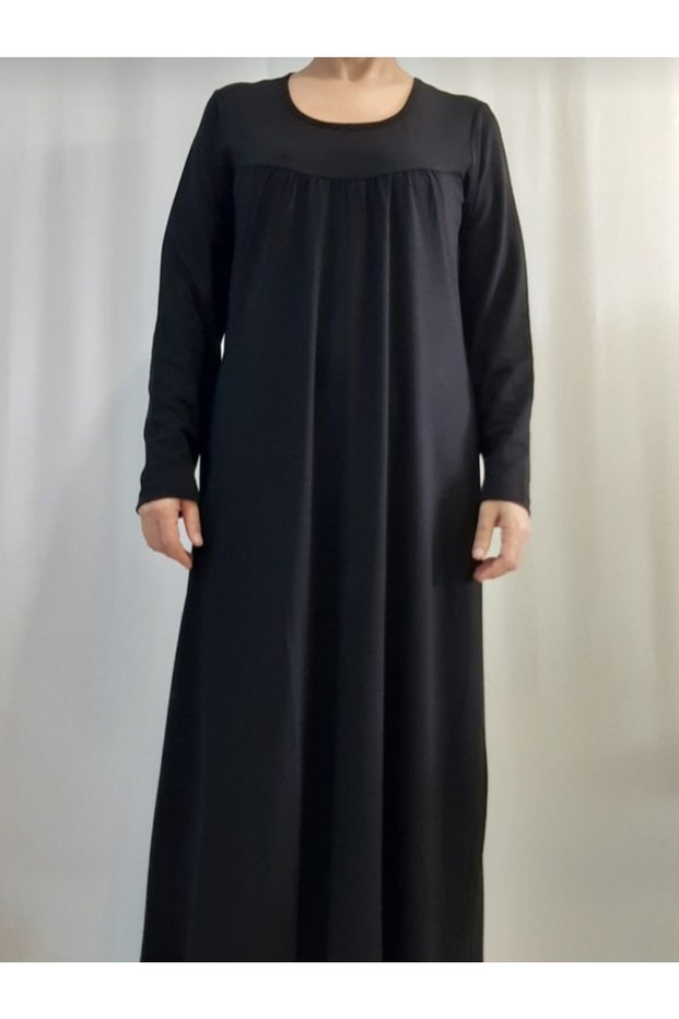 Gathered Combed Cotton Viscose Dress with Cut-Out on the Front