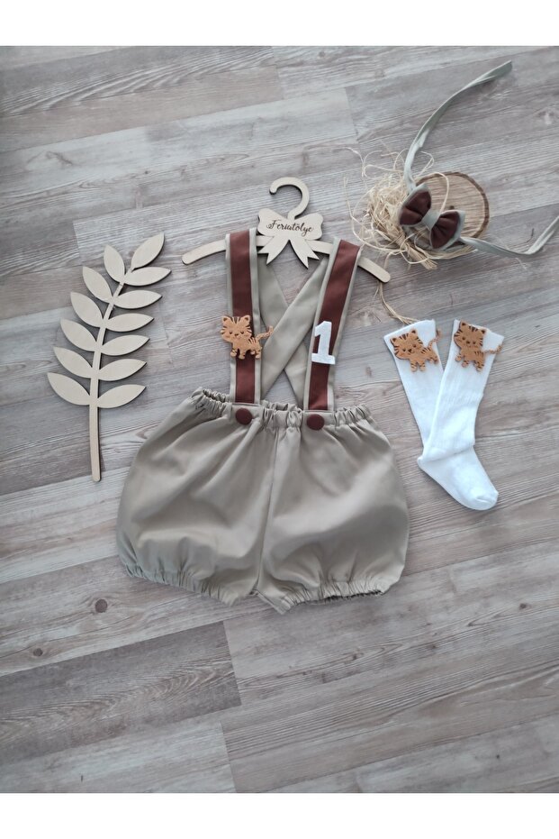 Tiger Figured Safari Concept Baby Boy Underwear and Socks Set