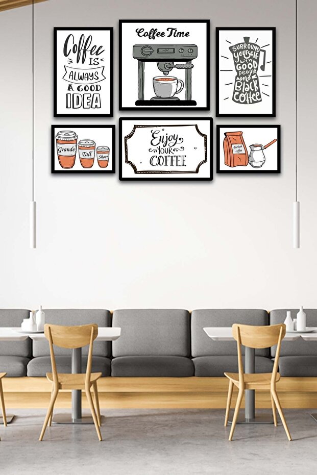 6 Parça Coffee Time Mdf Tablo Seti - 3