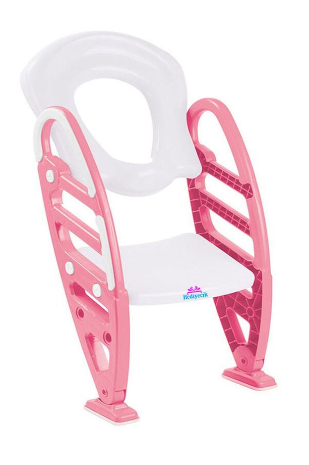 Merdivenli Ayarlanabilir Tuvalet Adaptörü Pembe - 2