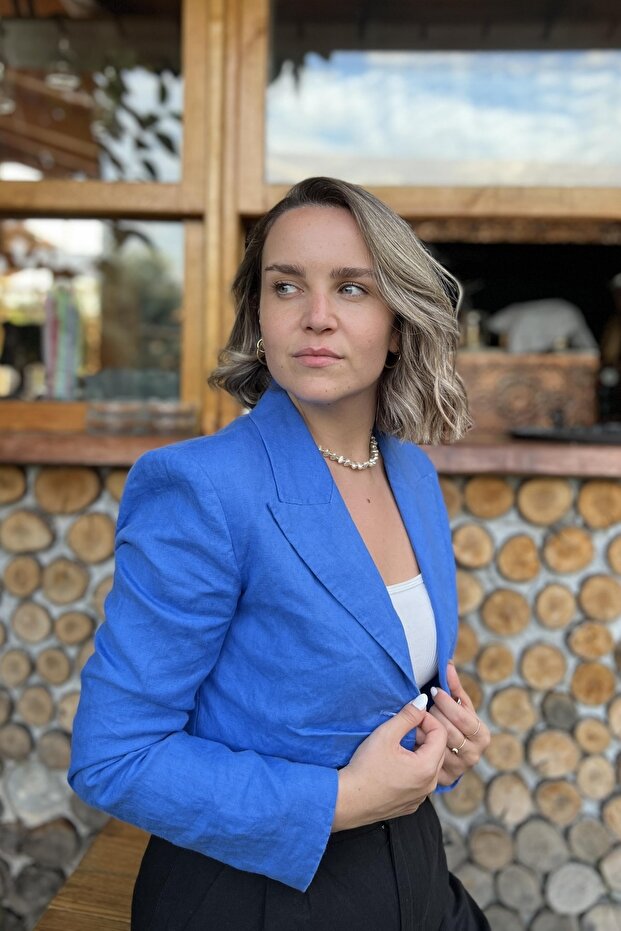 سترة قصيرة من الكتان 60316 - 1