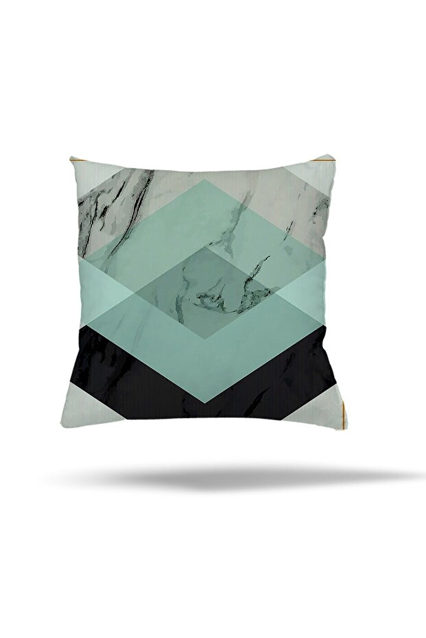 Geometric Patterned Leafy Hidden Zippered Throw Pillow Cover - Sofa Pillow Cover