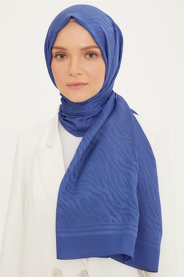 Trend Gece Mavisi Zebra Şal 21182 - 2