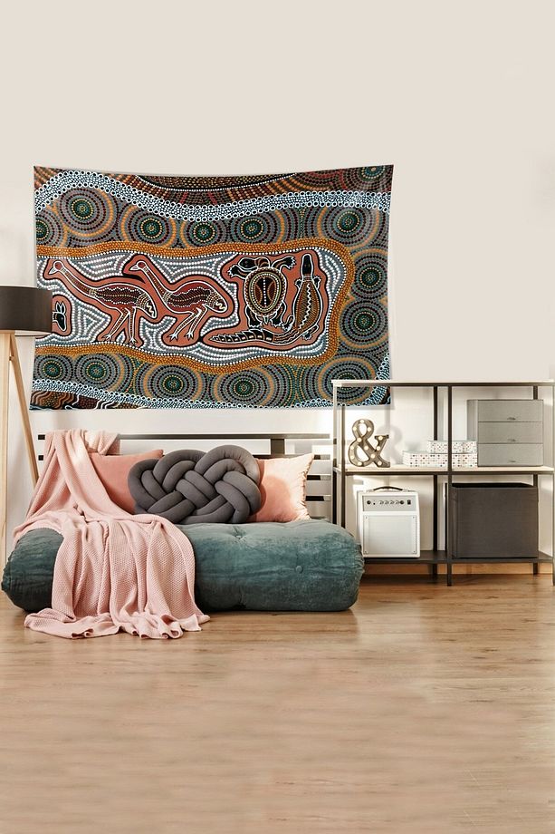 Duvar Resmi Arkeoloji Tarih Temalı Leke Tutmaz Kadife Doku Kumaş Duvar Örtüsü Duvar Halısı Tapestry - 2