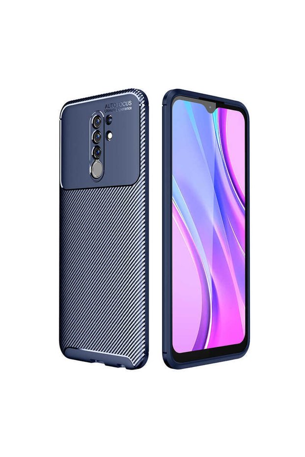 Xiaomi Redmi 9 Case Carbon Design Negro Silicone Cover
