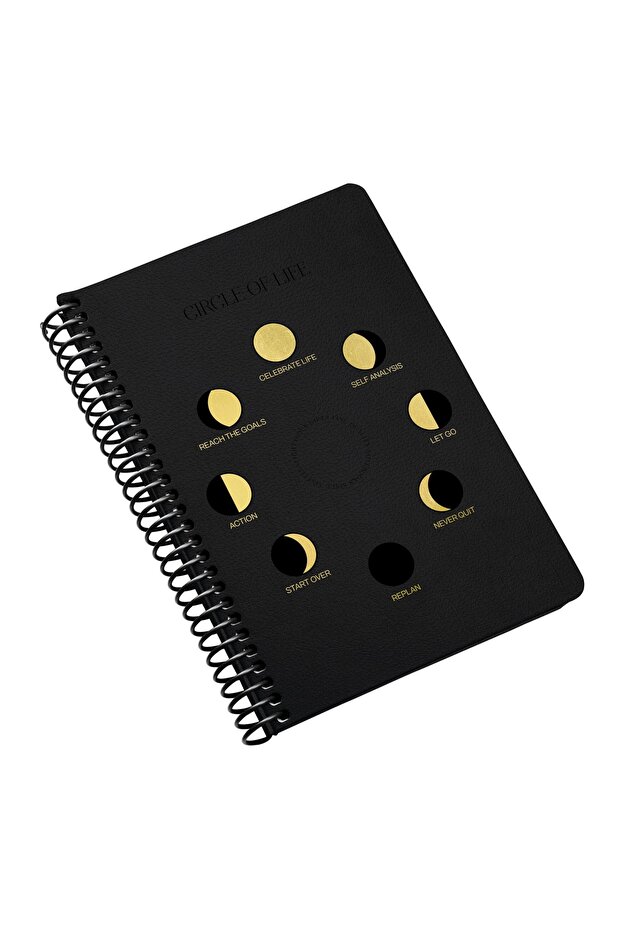 Circle Of Life Spiral Leather Cover Notepad 17x24cm 120 Sheets Striped (Pack of 2) 6002