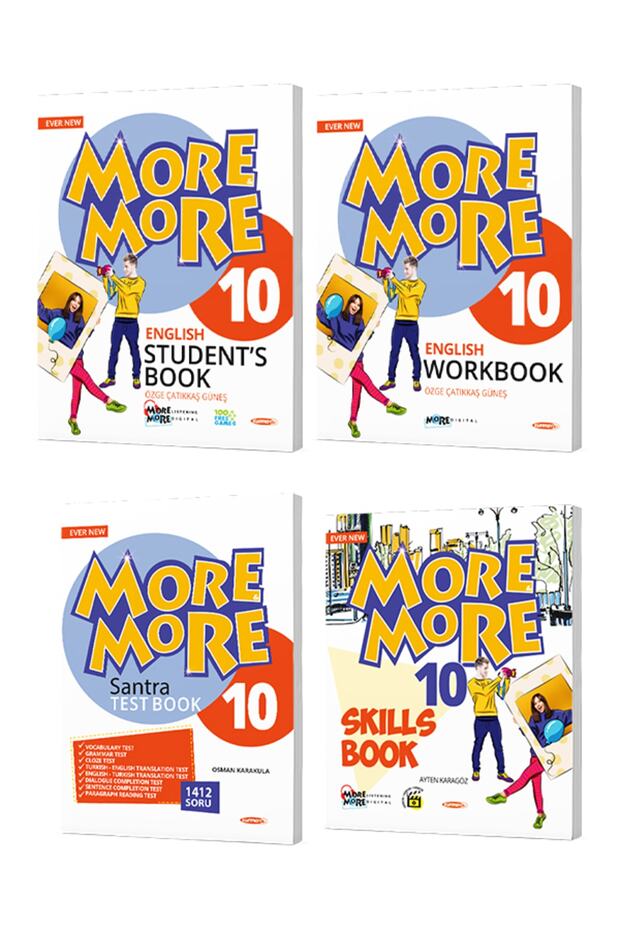 10 More&more Students Book & Workbook & Skılls Book & Santra Test Book - 1