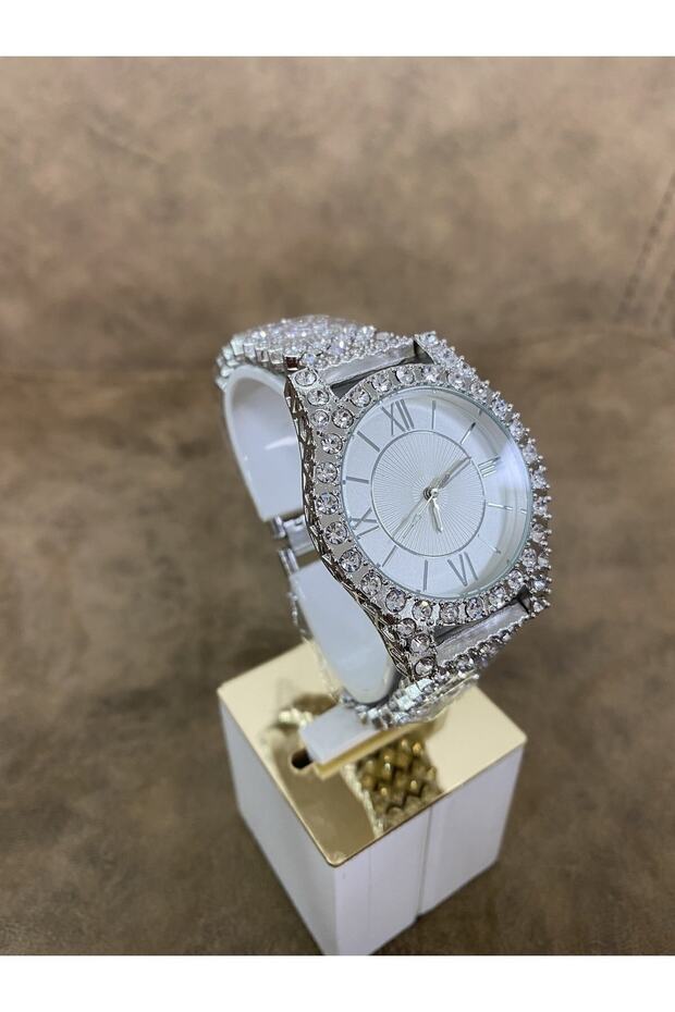 Çelik Taşlı Kadın Kol Saati - 5