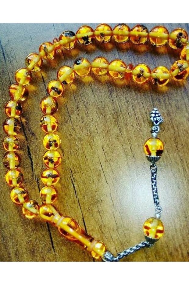 Ant Fossil Powder Amber Prayer Beads