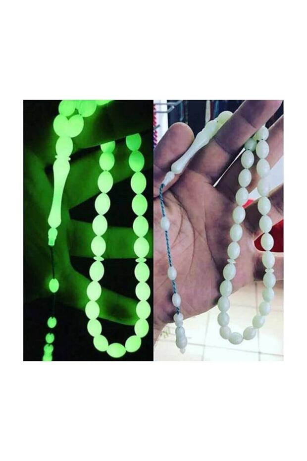 Men's Rosary Glow-in-the-Dark Highlighter Powder Amber Rosary 7 X 11 Mm