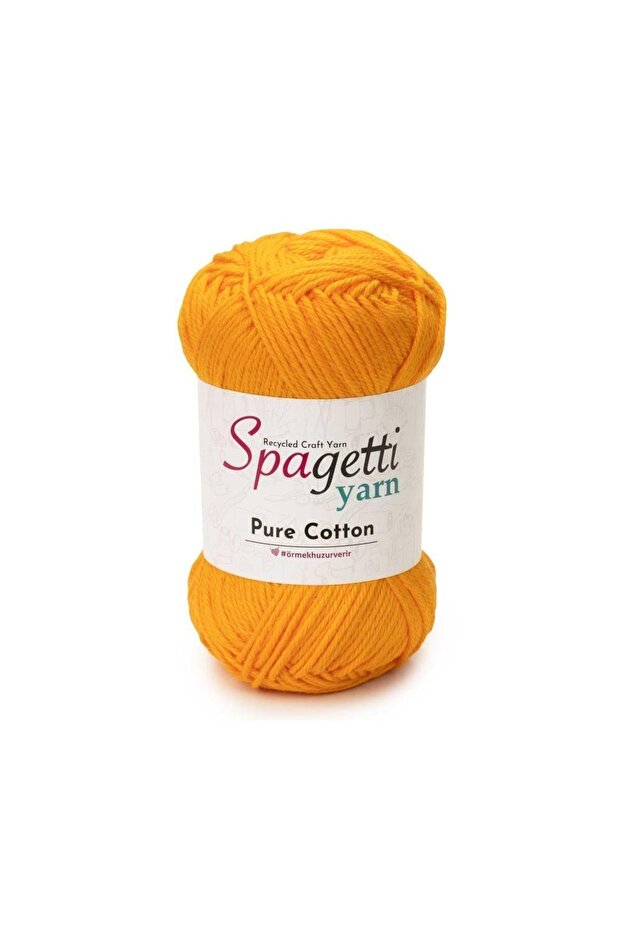 Pure Cotton Saffron Yellow Hand Knitting Yarn