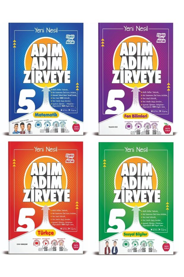 Newton 5. Sınıf Matematik+fen+türkçe+sosyal Adım Adım Zirveye Soru Bankası 4 Kitap - 1