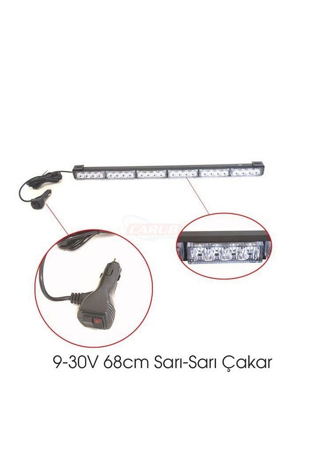 Carub Sarı + Sarı Çakar Traktör Çakarı 68cm 6 Fonksiyonlu - 1