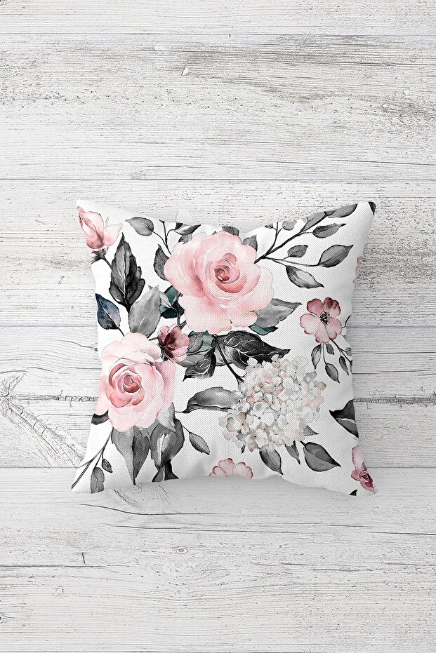 Rose Bouquet Floral One Side Printed Hidden Zipper Pillowcase Throw Pillow Seat Pillowcase