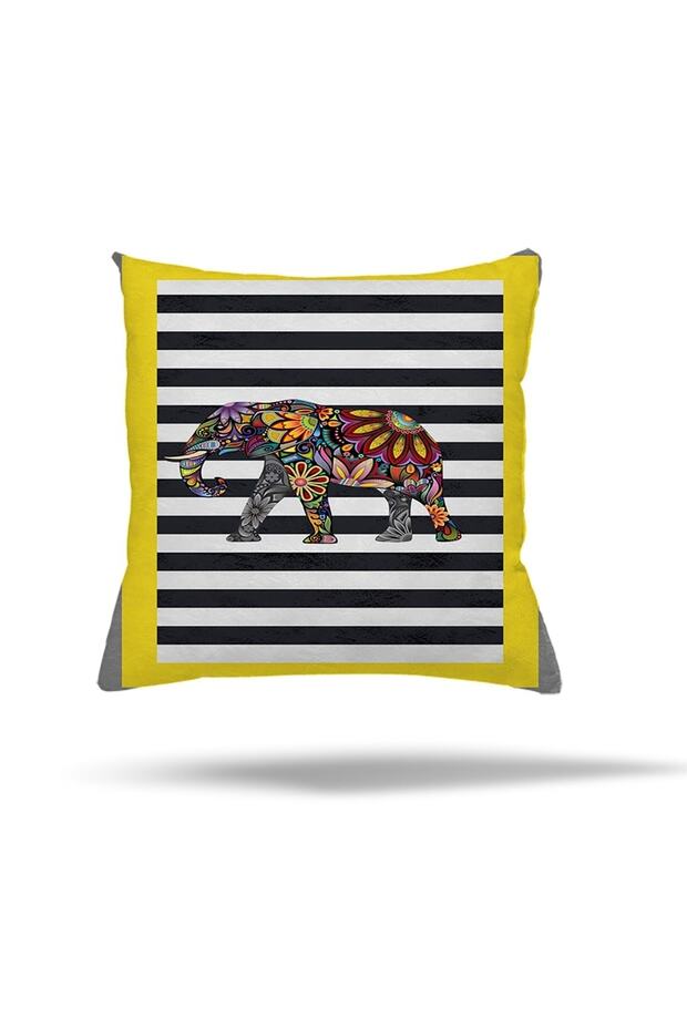 Elephant Patterned Ethnic Hidden Zippered Pillow Case Throw Pillow Case Seat Pillow Case - 1