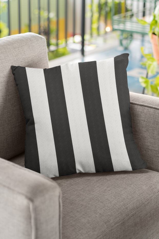 43x43cm Woven Premium Thai Feather Fabric Double Sided Striped Throw Pillow Pillowcase Krl151