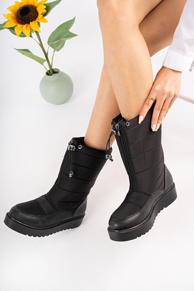 Kadın Siyah Deviza Kar Botu - 1