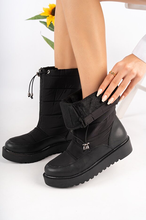 Kadın Siyah Deviza Kar Botu - 3
