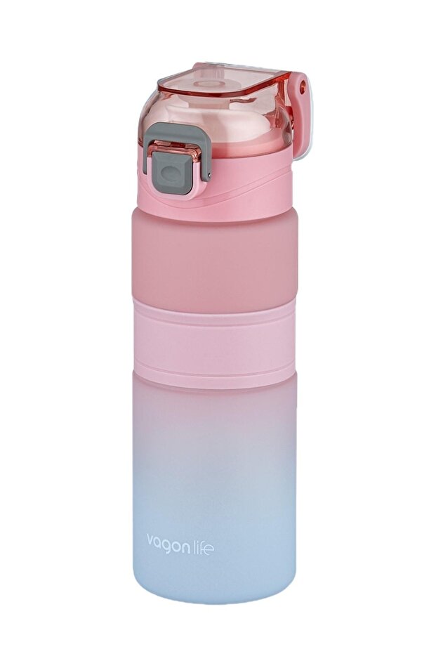 Double Color 600ml Non-Slip Silicone Body Comfortable Drinking - Strawless - Motivation Water Bottle